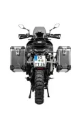 Sistema di valigie ZEGA Pro per Husqvarna Norden 901, KTM 890 Adventure/ 890 Adventure R/ 790 Adventure / 790 Adventure R volume 31/38, colore portapacchi nero, colore alluminio naturale