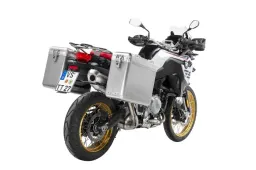 Sistema di valigie ZEGA Mundo per BMW F900GS Adventure, F850GS/ Adventure, F800GS (2024-), F750GS volume 31/38, colore portavaligie argento, colore alluminio naturale