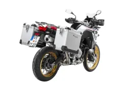 Sistema di valigie ZEGA Pro per F900GS Adventure, F850GS/ Adventure, F800GS (2024-), F750GS volume 38/45, colore portavaligie argento, colore alluminio naturale