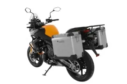 Sistema di valigie ZEGA Pro &quot;E-S&quot; 38/38 litri con supporto in acciaio nero per Kawasaki Versys 650 (2010-2014)