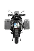 Sistema di valigie ZEGA Mundo per Husqvarna Norden 901, KTM 890 Adventure/ 890 Adventure R/ 790 Adventure / 790 Adventure R volume 31/38, colore portapacchi nero, colore alluminio naturale