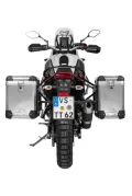 Sistema di valigie ZEGA Pro per Yamaha Tenere 700 / World Raid volume 38/45, colore portavaligie nero, colore alluminio naturale