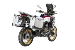 Sistema di valigie ZEGA Pro per Honda CRF1000L Africa Twin (2018-) / CRF1000L Adventure Sports volume 38/45, colore portavaligie silver, colore And-Black