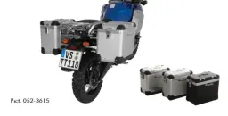 Sistema di valigie ZEGA Pro per Yamaha XT1200Z / ZE Super Tenere volume 38/45, colore portavaligie silver, colore E-Nero