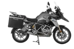 Sistema di valigie ZEGA Pro per BMW R1250GS/ R1250GS Adventure/ R1200GS dal 2013/ R1200GS Adventure dal 2014 Volume 38/45, colore del portapacchi nero, colore alluminio naturale