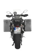 Sistema di valigie ZEGA Mundo per Yamaha MT-09 Tracer (2015-2017) volume 31/31, portavaligia colore nero, colore alluminio naturale