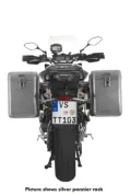 Sistema di valigie ZEGA Mundo per Yamaha MT-09 Tracer (2015-2017) volume 38/38, colore portavaligie argento, colore alluminio naturale