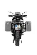 Sistema di valigie ZEGA Mundo per Husqvarna Norden 901, KTM 890 Adventure/ 890 Adventure R/ 790 Adventure / 790 Adventure R volume 38/45, colore portapacchi nero, colore alluminio naturale